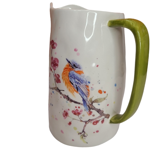 Boston International Spring Ceramic Pitcher Bird and Cherry Blossoms - Picture 6 of 8